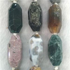 mixed Gemstone beads, faceted rice, approx 13-30mm [GB11359]