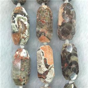natural color Ocean Jasper beads, faceted rice, approx 13-30mm [GB11361]