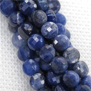 blue Sodalite beads, faceted circle, approx 10mm dia [GB11380-10MM]