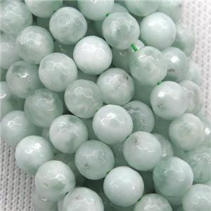 Natural Green Snowflake Angelite Beads Faceted Round, approx 6mm dia [GB11393-6MM]
