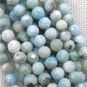 Larimar Beads, faceted round, approx 5mm dia [GB11395-5MM]