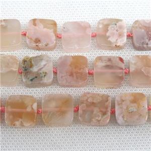 natural Cherry Agate square beads, approx 15x15mm [GB11434]