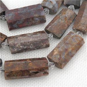 Pietersite Jasper beads, faceted rectangle, approx 14-28mm [GB11451]