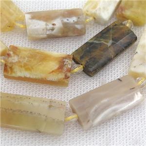 yellow Opal Stone Beads, faceted rectangle, approx 14-28mm [GB11460]