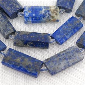 blue Lapis Lazuli Beads, faceted rectangle, approx 14-28mm [GB11469]
