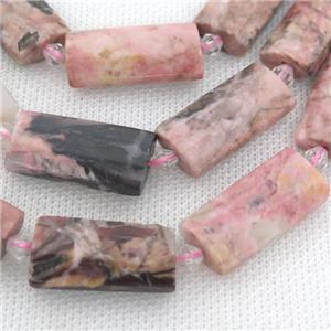 pink Rhodonite Beads, faceted rectangle, approx 14-28mm [GB11474]