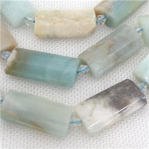 Chinese Amazonite Beads, faceted rectangle, approx 14-28mm [GB11475]