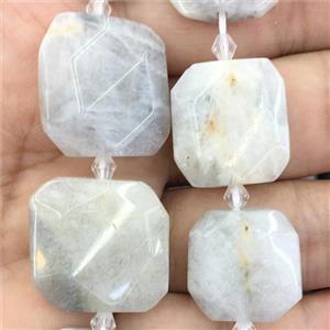 white MoonStone square Beads, approx 15x15mm [GB11486]