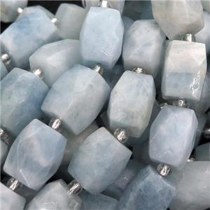 blue Aquamarine Beads, faceted Cuboid, approx 12-16mm [GB11513]