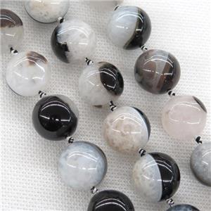 white druzy Agate beads, round, approx 20mm dia [GB11531-20MM]