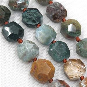 Ocean Agate beads, faceted freeform, approx 16-18mm [GB11539]