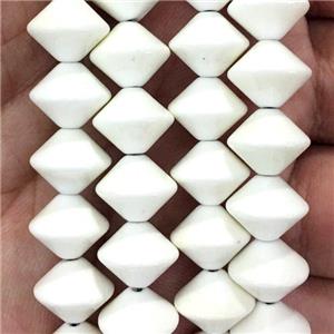 white Oxidative Agate beads, flying saucer, approx 10mm [GB11547]