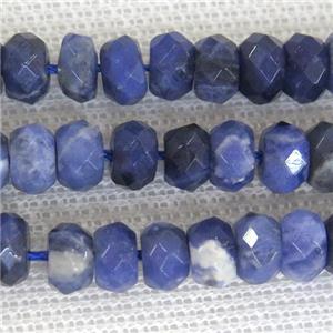 blue Sodalite beads, faceted rondelle, approx 4x6mm [GB11552-4X6MM]