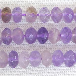 purple Ametrine beads, faceted rondelle, approx 5x8mm [GB11554]