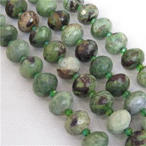 green Opal Jasper beads, faceted rondelle, approx 13-18mm [GB11563]