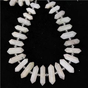 white MoonStone bullet beads, approx 10-40mm [GB11596]