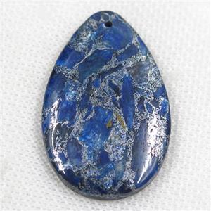 blue Lapis Lazuli teardrop pendant, approx 30-48mm [GM10473]