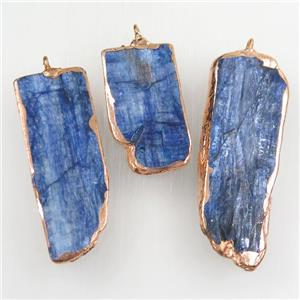 Kyanite pendant, freeform, rose gold, approx 20-50mm [GM10482]
