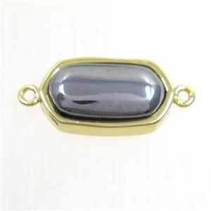 Terahertz Stone connector, oval, gold plated, approx 10-18mm [GM10506]