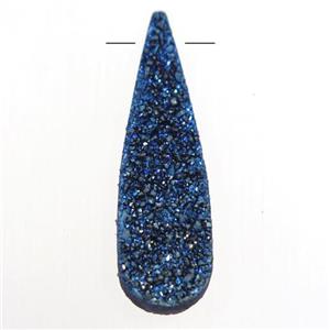 blue druzy quartz pendant, teardrop, approx 10-35mm [GM10612]