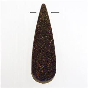 purple druzy quartz pendant, teardrop, approx 10-35mm [GM10613]