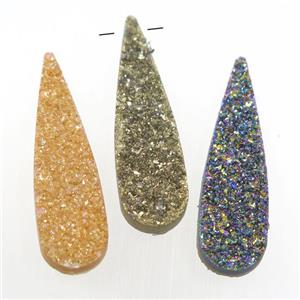 mix color druzy quartz pendant, teardrop, approx 10-35mm [GM10620]