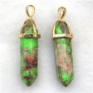 olive Imperial Jasper bullet pendant, approx 8-30mm [GM10717]