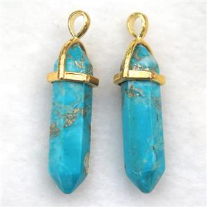 blue Imperial Jasper bullet pendant, approx 8-30mm [GM10718]