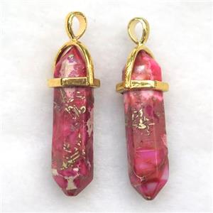 red Imperial Jasper bullet pendant, approx 8-30mm [GM10719]