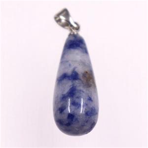 blue sodalite pendants, teardrop, dye, approx 10-25mm [GM11013]