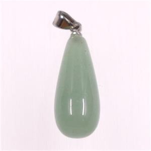 Green Aventurine pendants, teardrop, approx 10-25mm [GM11014]