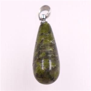 Unakite Stone pendants, teardrop, approx 10-25mm [GM11015]