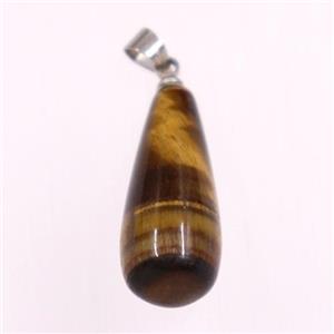 tiger eye stone pendants, teardrop, approx 10-25mm [GM11017]