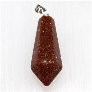 gold sandstone pendants, faceted teardrop, approx 14-30mm [GM11023]