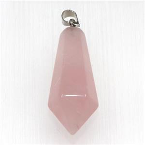 rose quartz pendants, faceted teardrop, approx 14-30mm [GM11027]