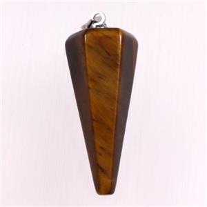 tiger eye stone pendulum pendants, approx 14-30mm [GM11032]