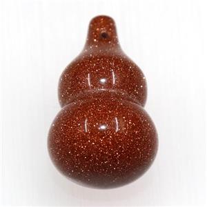 gold sand stone pendants, gourd, approx 18-30mm [GM11036]
