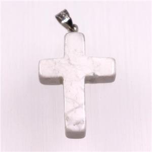 white turquoise pendants, cross, approx 18-25mm [GM11048]