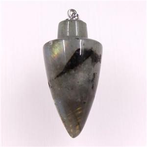 Labradorite pendants, bullet, approx 18-35mm [GM11052]