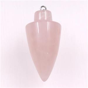rose quartz pendants, bullet, approx 18-35mm [GM11054]