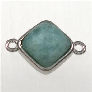 Amazonite connector, platinum plated, approx 10x10mm [GM11208]