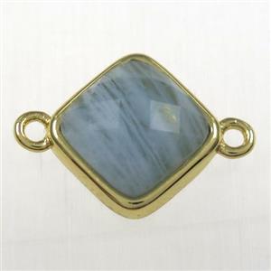 lt.blue Aquamarine connector, gold plated, approx 10x10mm [GM11219]