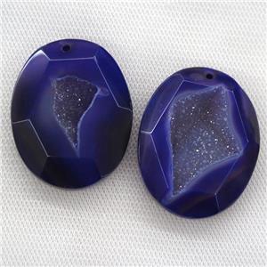 purple druzy agate pendants, faceted freeform, approx 20-40mm [GM11223]