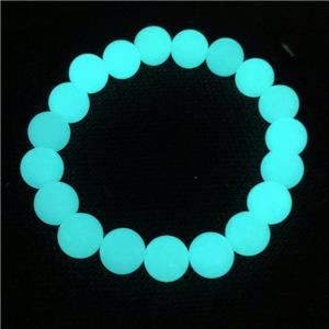 aqua noctilucent stone bracelet, approx 14mm dia [GM11235-14MM]