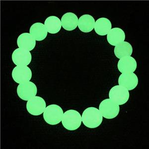 green noctilucent stone bracelet, round, approx 6mm dia [GM11240-6MM]