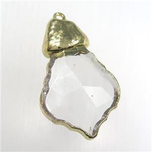 Glass crystal pendants, gold plated, approx 25-35mm [GM11289]
