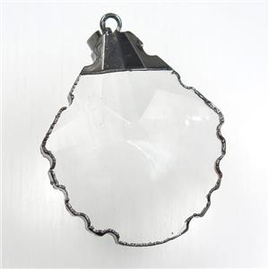 Glass crystal pendants, black plated, approx 40-45mm [GM11291]