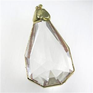 Glass crystal pendants, gold plated, approx 38-65mm [GM11294]