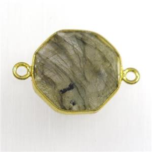 Labradorite connector, gold plated, approx 16mm [GM11327]