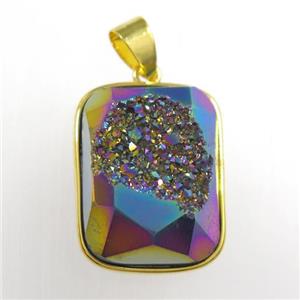 rectangle Druzy Agate rectangle pendant, approx 15-20mm [GM11420]